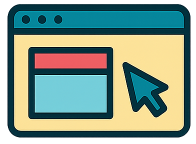 Diseño web en computador con cursor